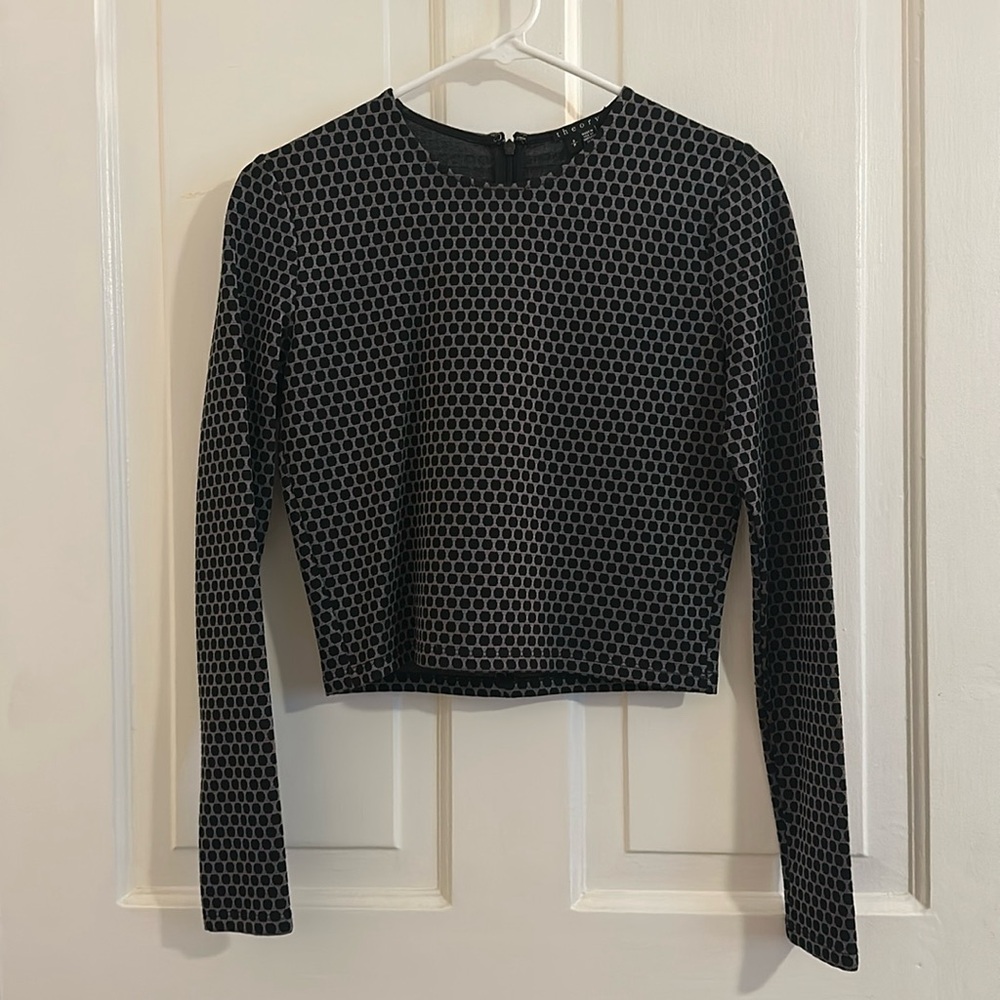 Theory Polka Dot Crop Top